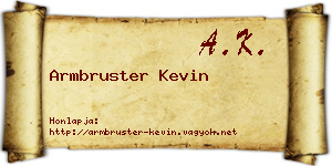 Armbruster Kevin névjegykártya